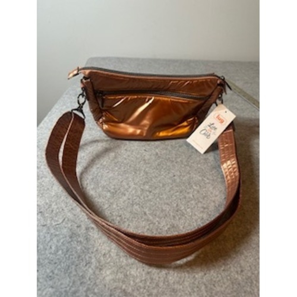 Lug Dash Crossbody Bag Metallic Copper Quilted Chevron Puffer Shoulder Bag NWT - Picture 5 of 9